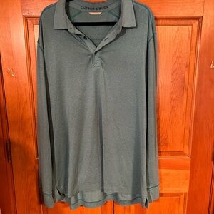 Cutter & Buck Men's Teal Long Sleeve Polo